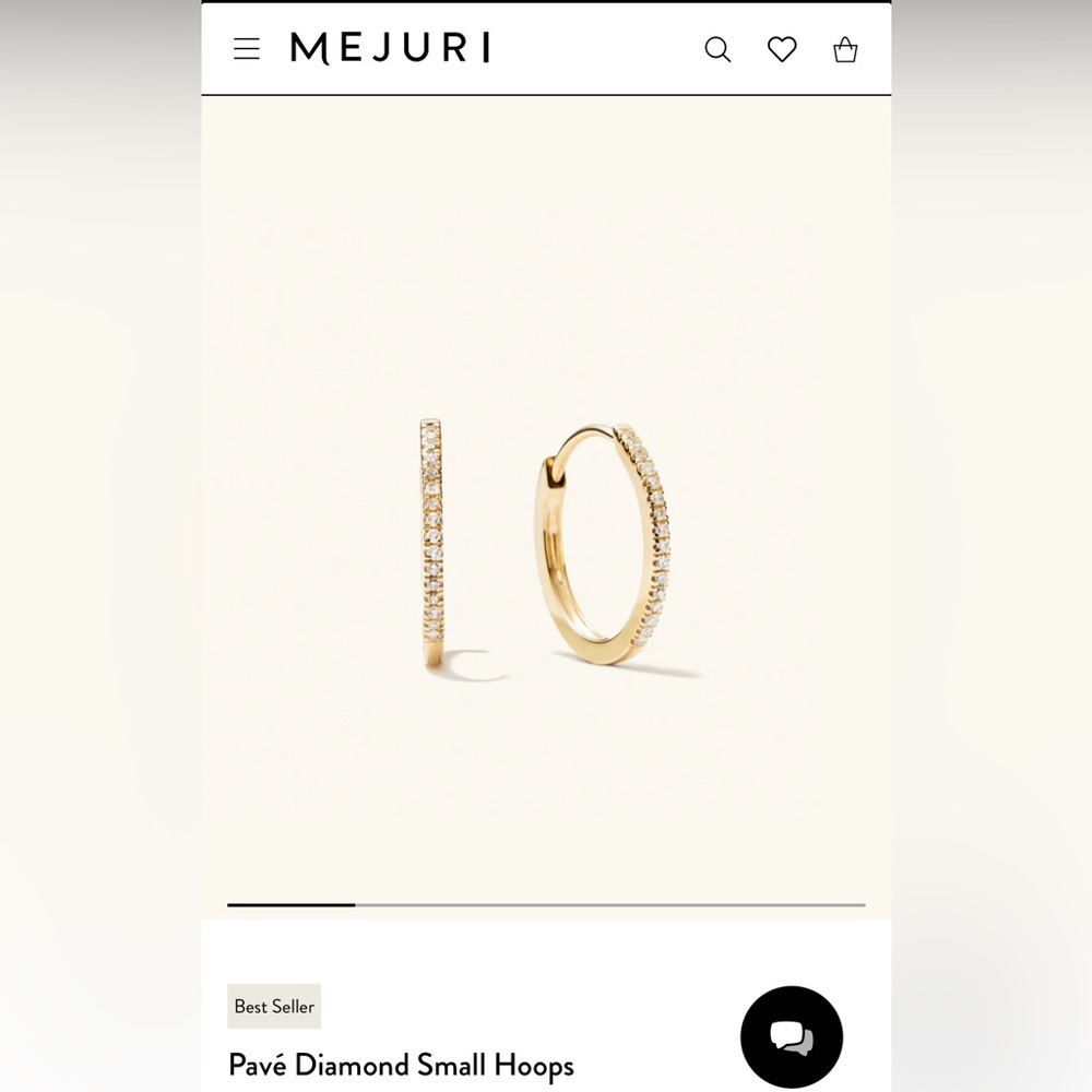 Mejuri Pave Diamond Small Hoops - 14k gold